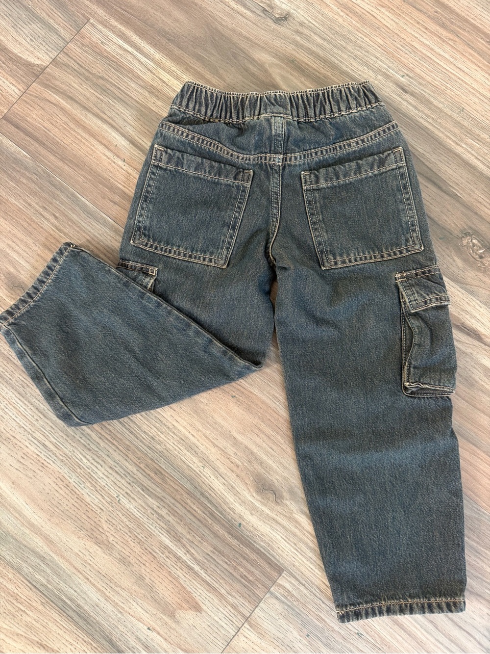 Cat & Jack Kids Cargo Denim Pants - Charcoal Black Wash